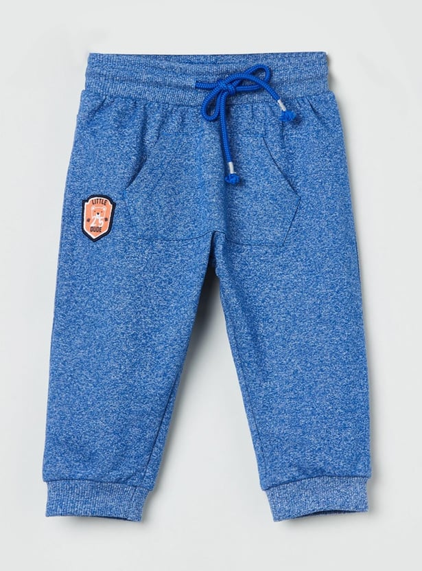 Boys Textured Drawstring Waist Joggers
