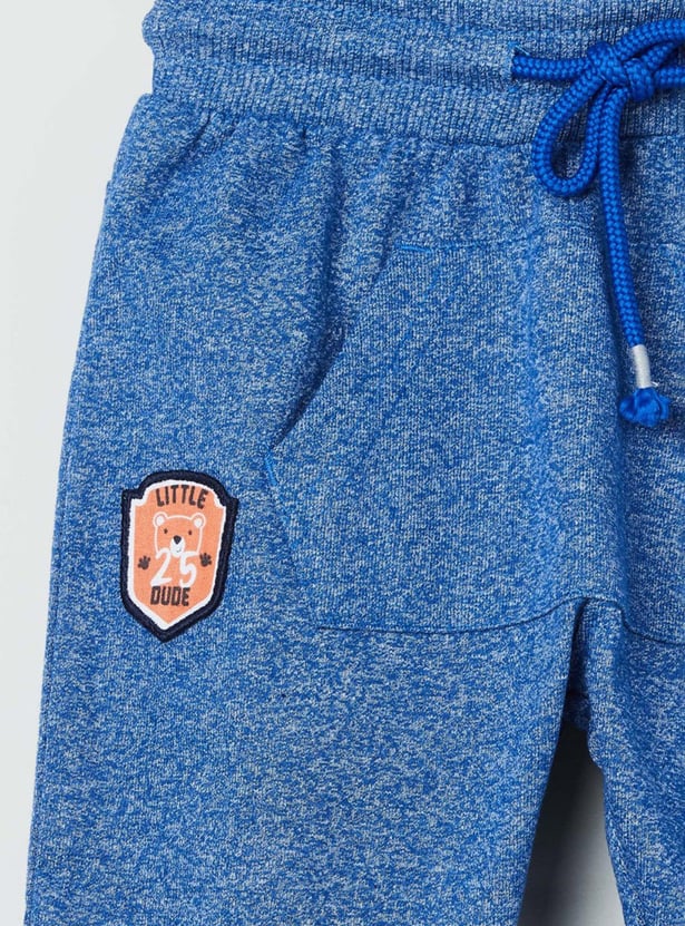 Boys Textured Drawstring Waist Joggers