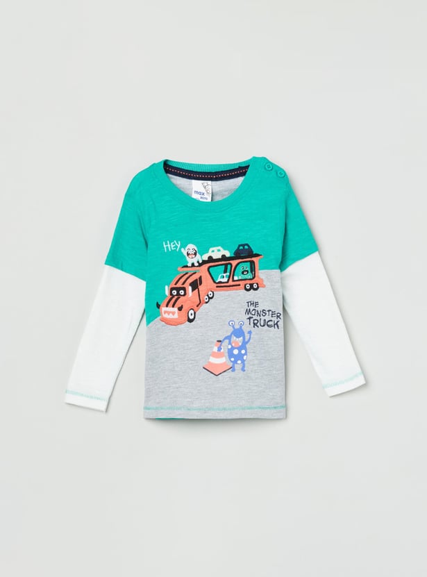 Boys Colorblocked Crew Neck T-shirt
