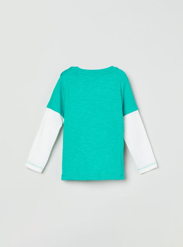 Boys Colorblocked Crew Neck T-shirt