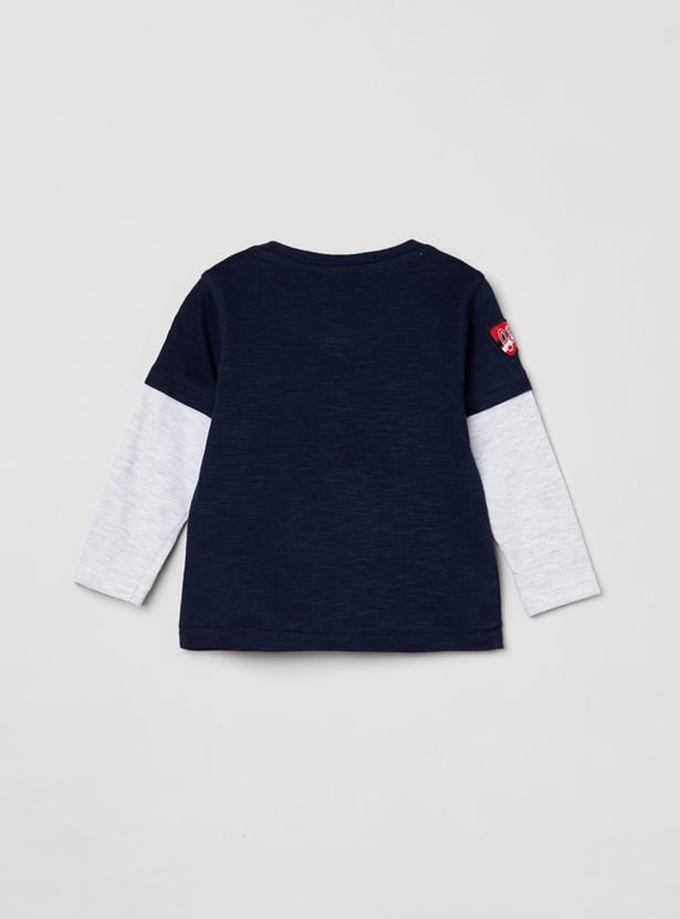 Boys Embroidered Crew Neck T-shirt