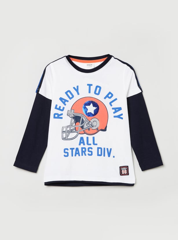 Boys Printed Crew Neck T-shirt