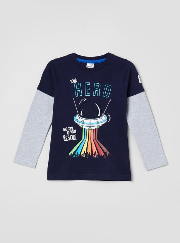 Boys Graphic Print Crew Neck T-shirt