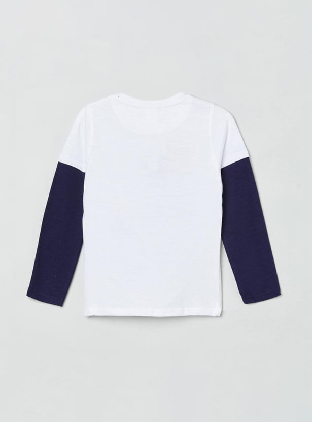 MAX Boys Printed Crew Neck Full Sleeves T-shirt