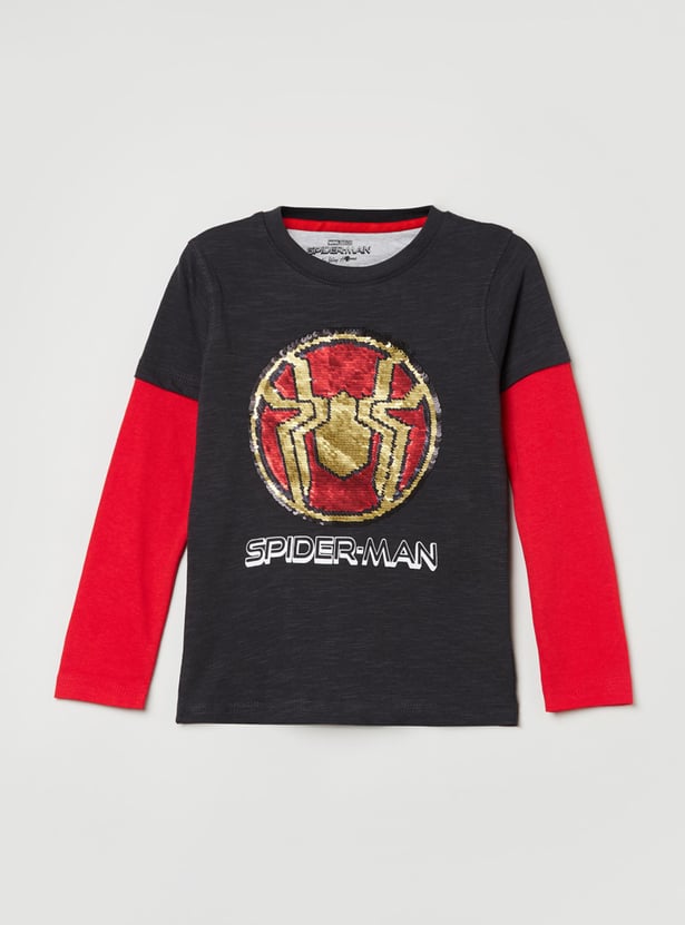 Boys Embellished Crew Neck T-shirt