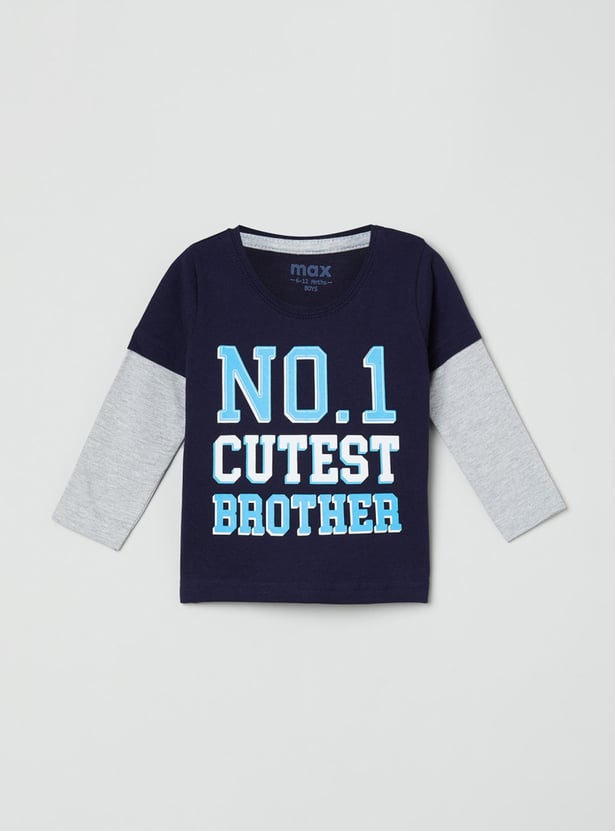 MAX Boys Typographic Print Crew Neck T-shirt