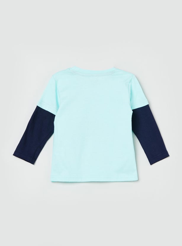 Boys Typographic Print Crew Neck T-shirt