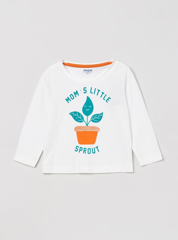 Boys Typographic Print Crew Neck T-shirt