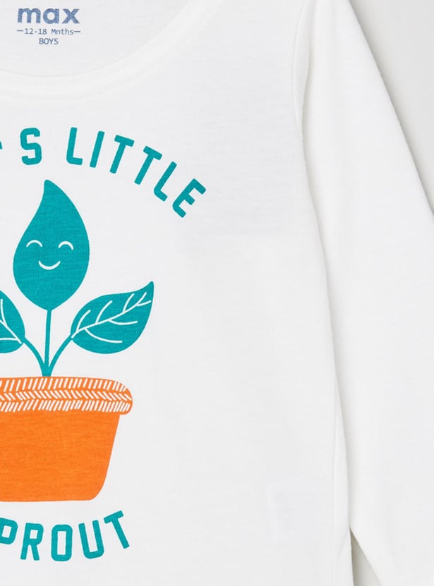 Boys Typographic Print Crew Neck T-shirt