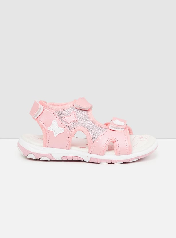 Girls Printed Velcro Strap Sandals