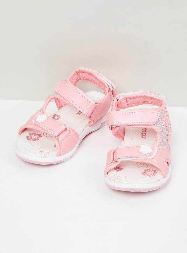 Girls Printed Velcro Strap Sandals