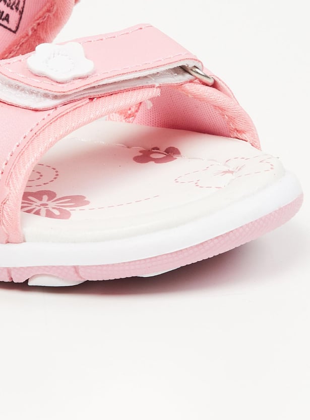 Girls Printed Velcro Strap Sandals