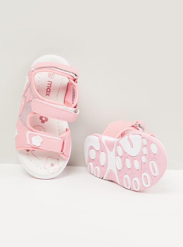 Girls Printed Velcro Strap Sandals