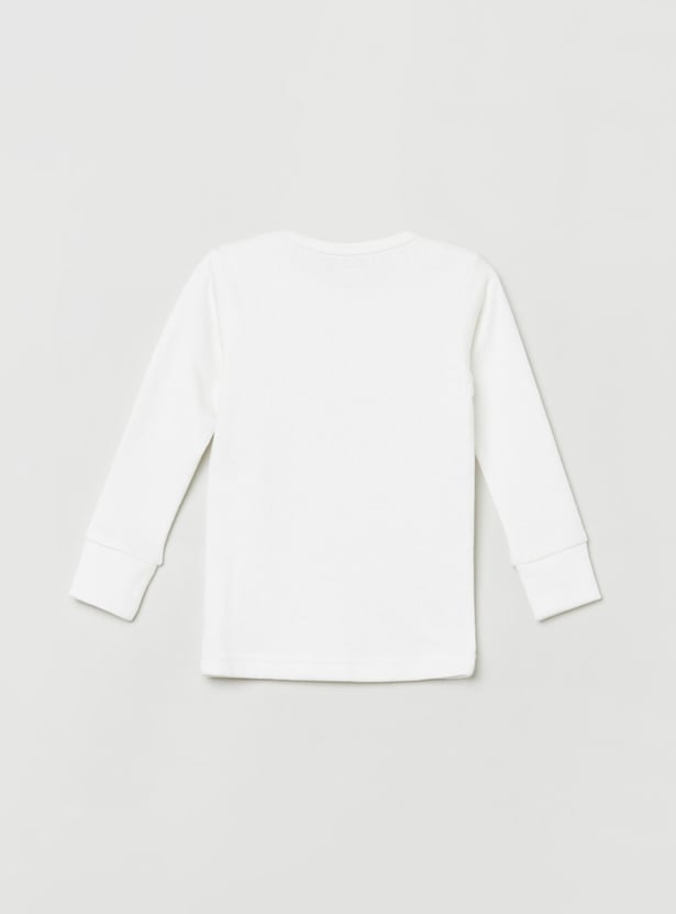 MAX Boys Textured Full Sleeves Thermal T-shirt