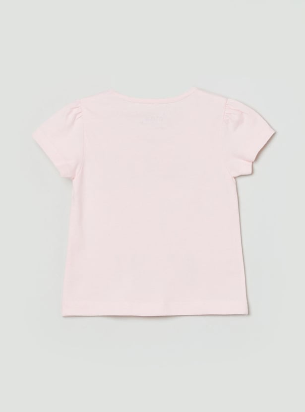 MAX Girls Printed Round Neck T-shirts - Pack of 5