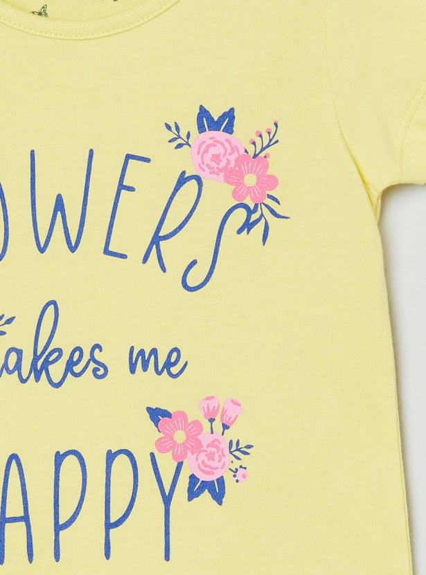 MAX Girls Printed Round Neck T-shirts - Pack of 5