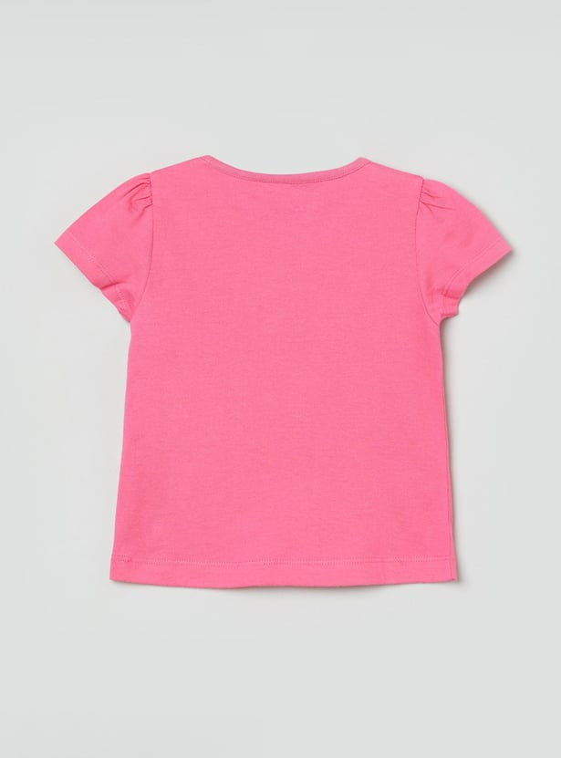 MAX Girls Printed Round Neck T-shirts - Pack of 5