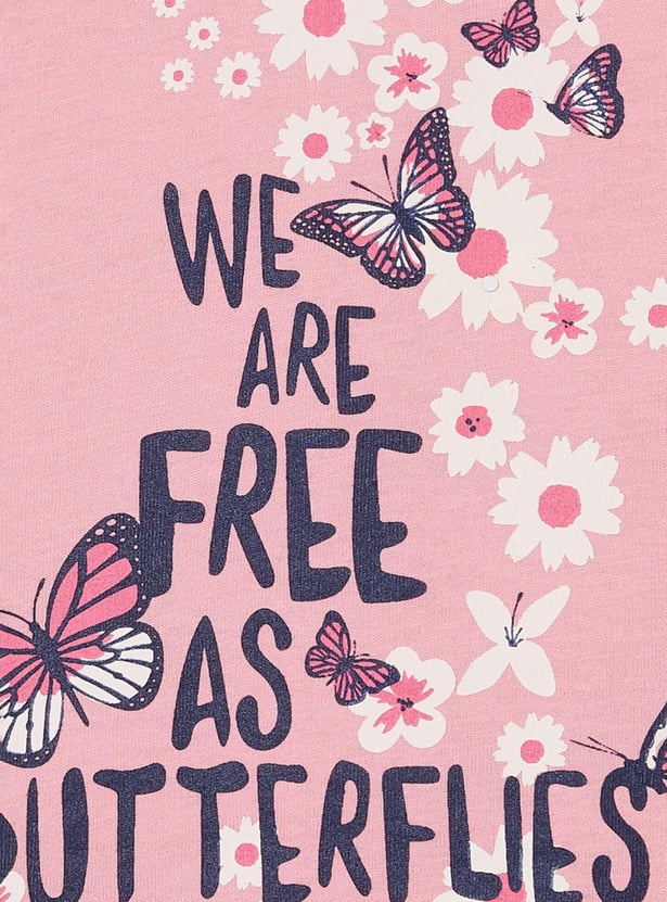 MAX Girls Printed Round Neck T-shirts Combo - Pack of 5