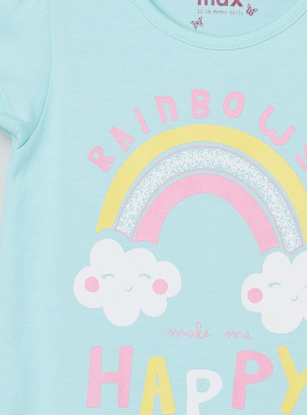 MAX Girls Printed Round Neck T-shirts Combo - Pack of 5