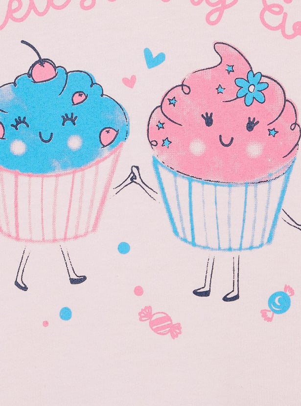 MAX Girls Printed Round Neck T-shirts Combo - Pack of 5