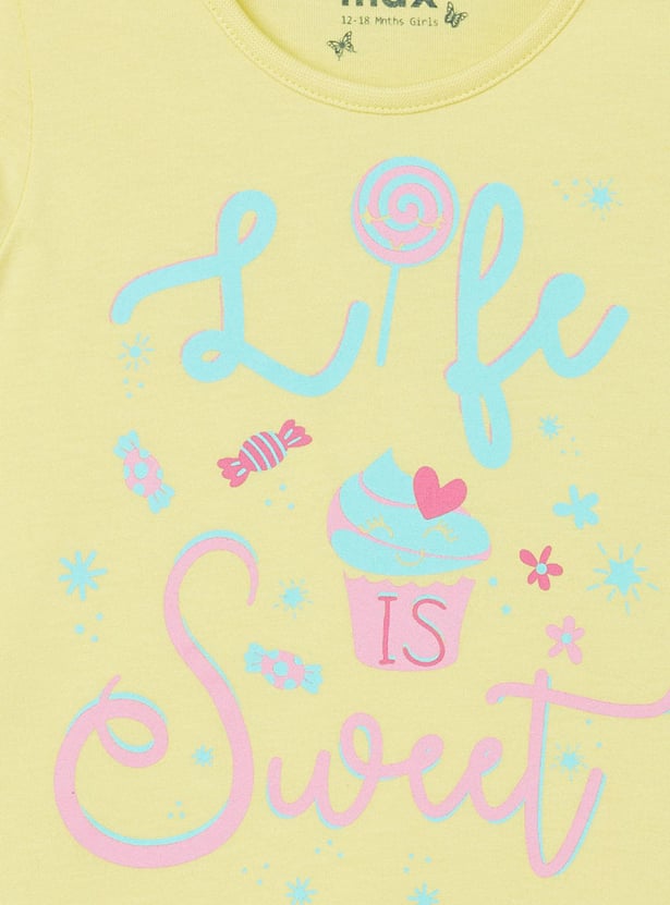 MAX Girls Printed Round Neck T-shirts Combo - Pack of 5