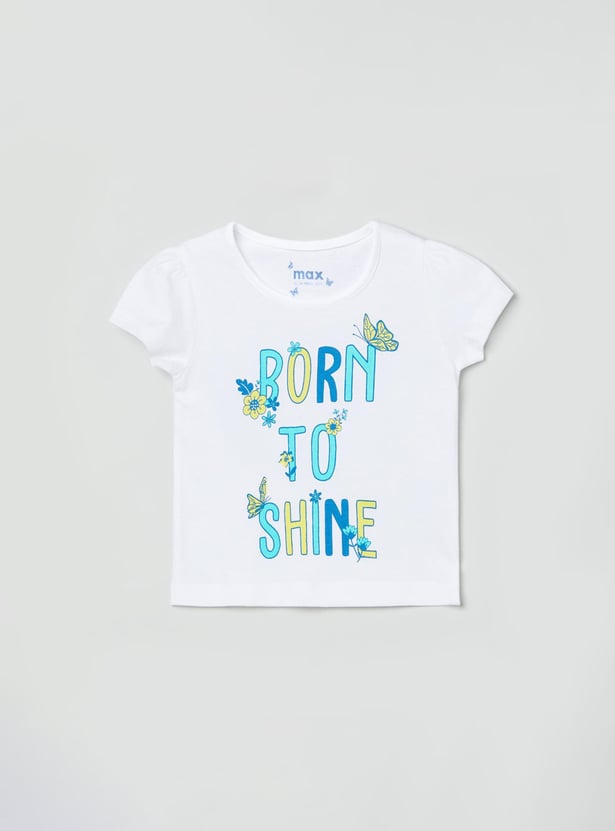 MAX Girls Printed Round Neck T-shirts Combo - Pack of 5