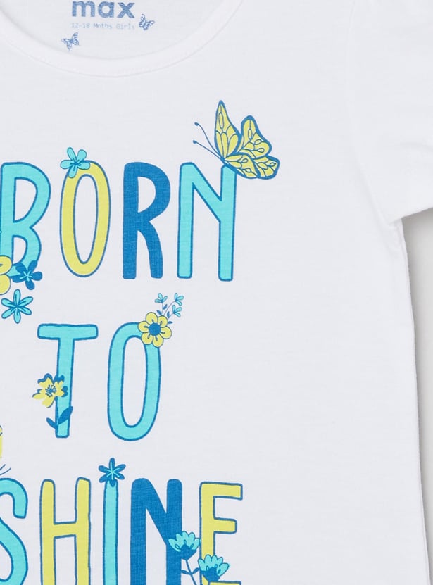 MAX Girls Printed Round Neck T-shirts Combo - Pack of 5