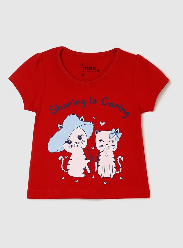Girls Graphic Printed T-shirt - Pack of 5