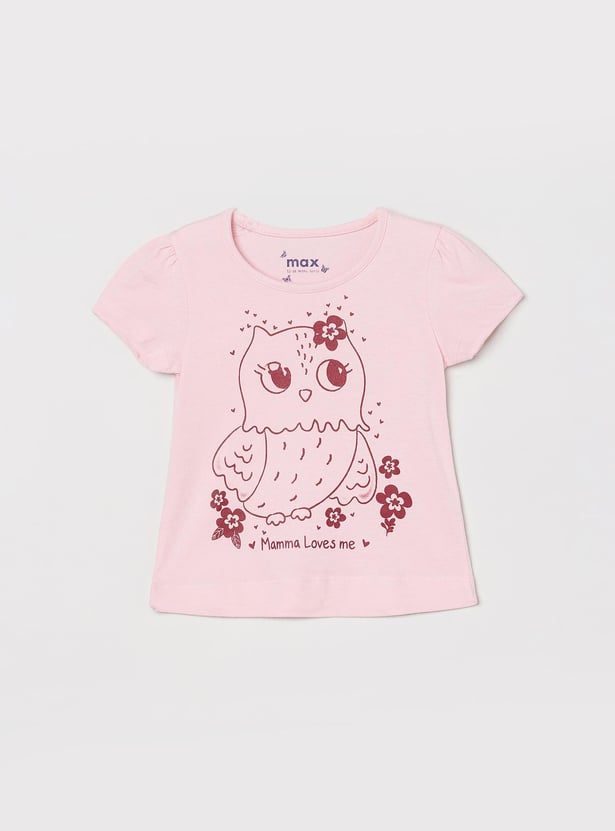 Girls Graphic Printed T-shirt - Pack of 5