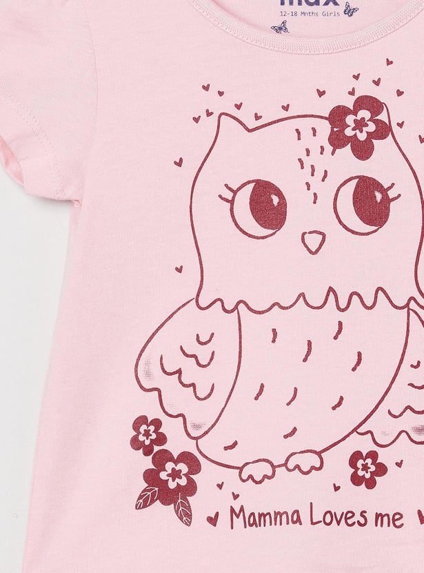 Girls Graphic Printed T-shirt - Pack of 5