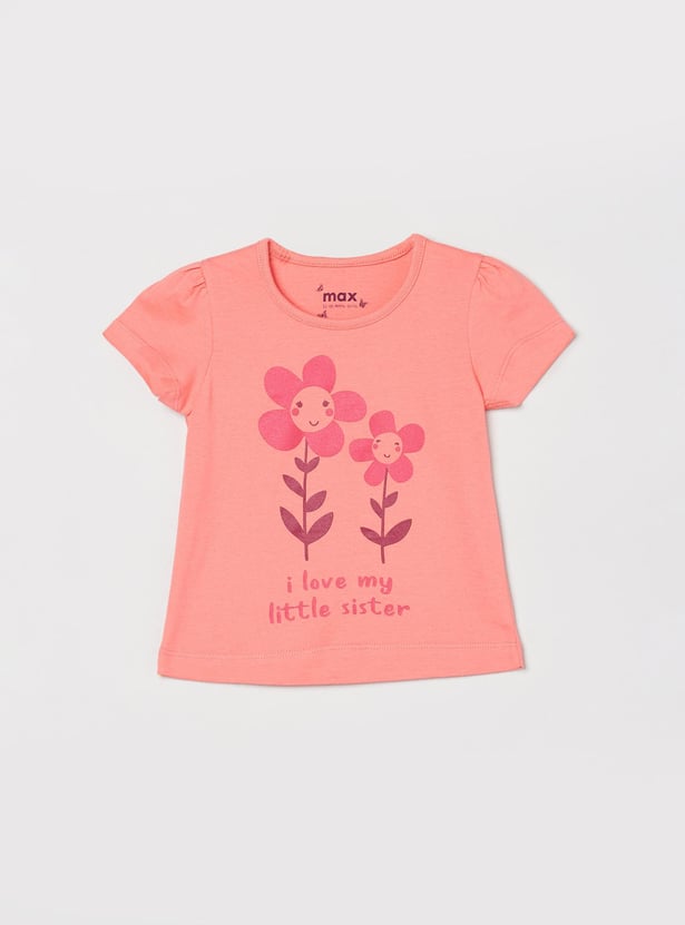 Girls Graphic Printed T-shirt - Pack of 5