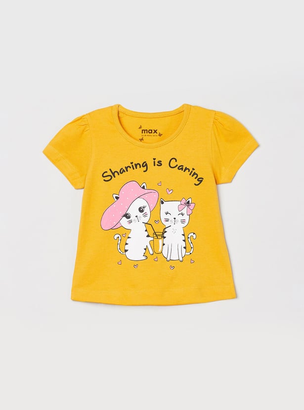 Girls Graphic Printed T-shirt - Pack of 5