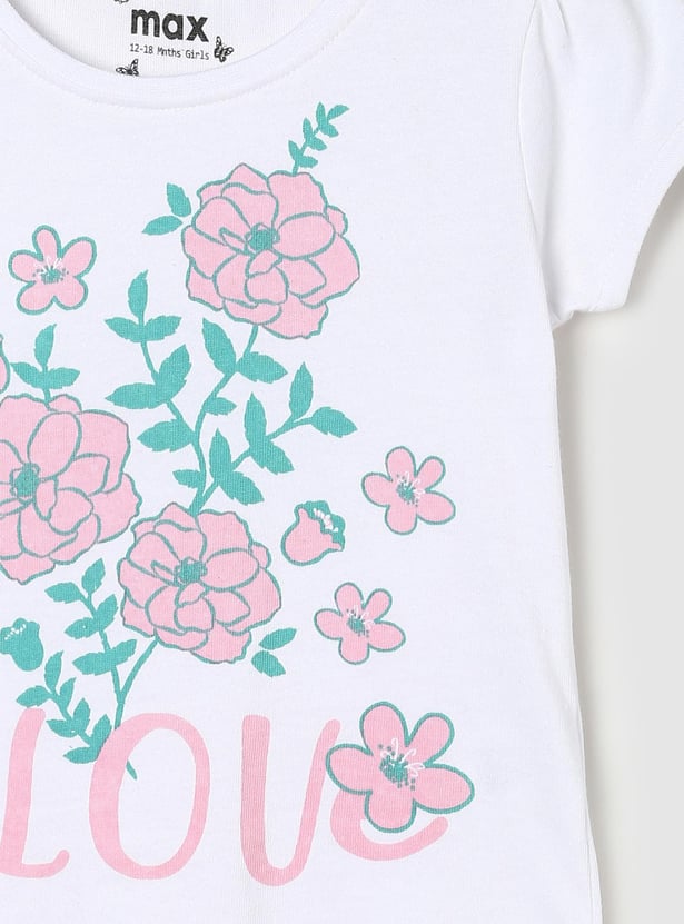 Girls Graphic Printed T-shirt - Pack of 5