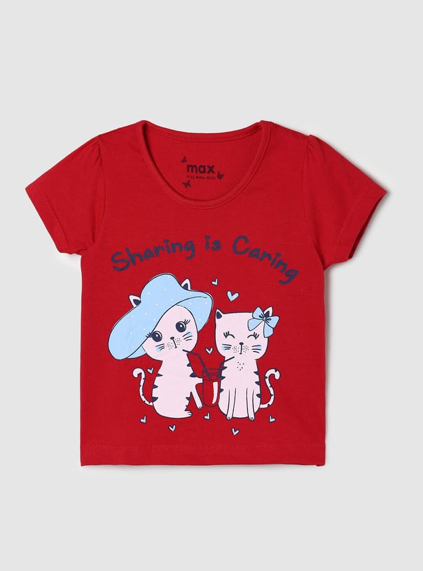 Girls Graphic Printed T-shirt - Pack of 5