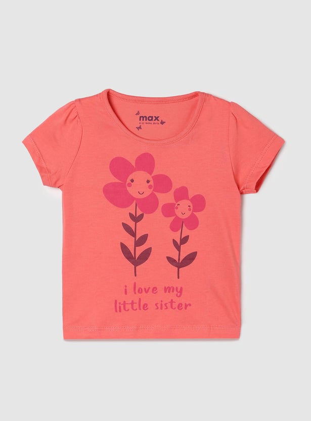 Girls Graphic Printed T-shirt - Pack of 5