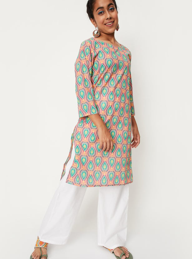 Girls Printed Kurta Set