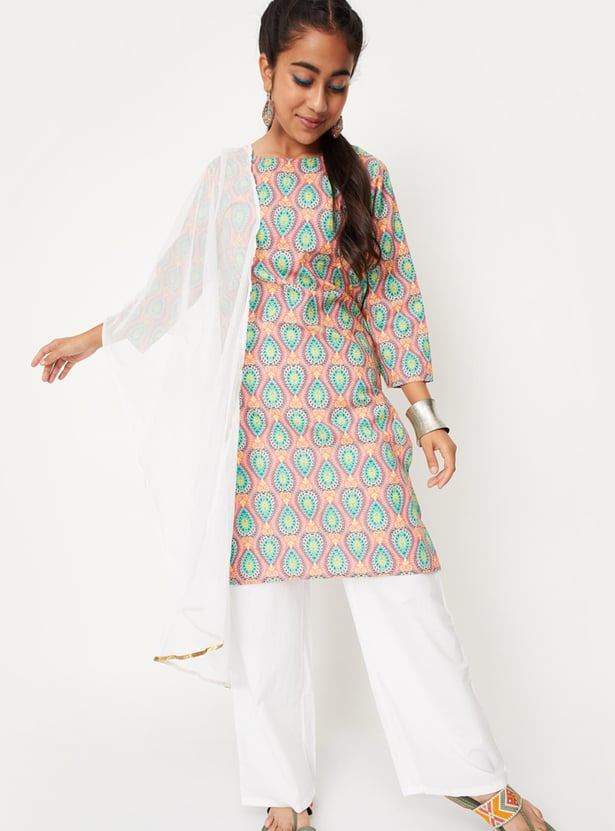 Girls Printed Kurta Set