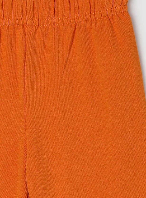 Girls Solid Leggings with Bow Detail - Pack of 3
