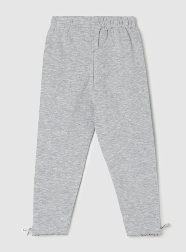 Girls Solid Leggings with Bow Detail - Pack of 3
