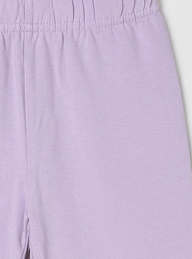 Girls Solid Leggings with Bow Detail - Pack of 3