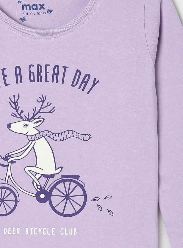 Girls Graphic Printed T-shirt - Pack of 2