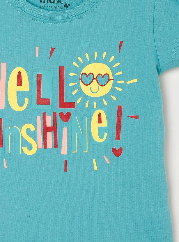 Girls Graphic Printed T-shirt - Pack of 5