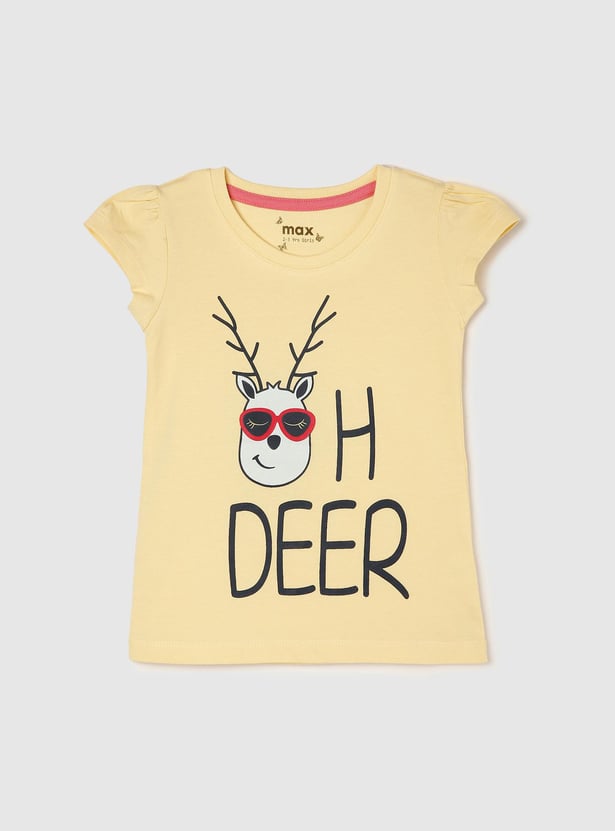Girls Graphic Printed T-shirt - Pack of 5