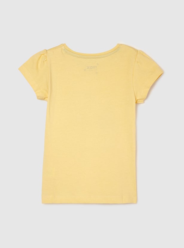 Girls Printed Round Neck T-shirt- Pack Of 5
