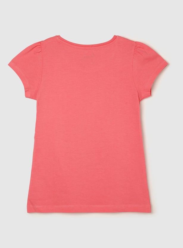 Girls Printed Round Neck T-shirt - Pack of 3
