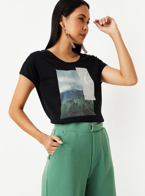 Women Graphic Print Round Neck T-shirt
