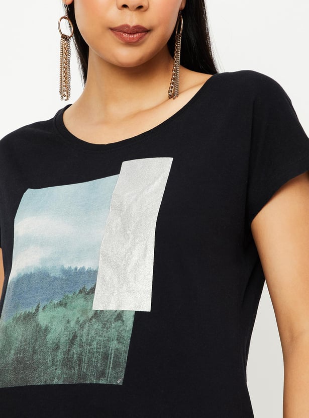Women Graphic Print Round Neck T-shirt