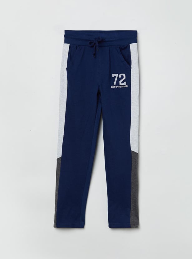 Boys Printed Full-Length Track Pants