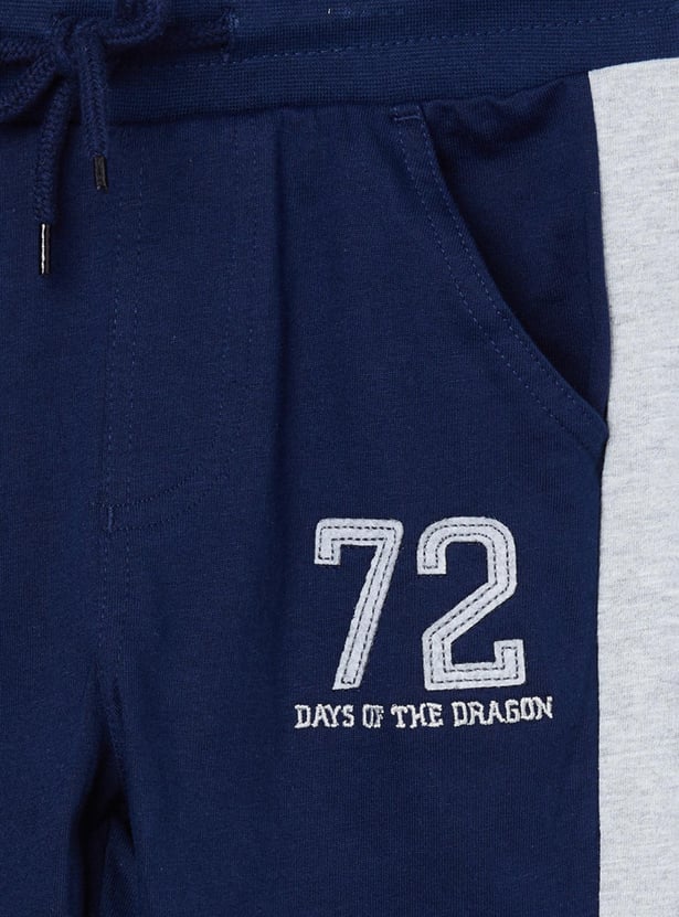 Boys Printed Full-Length Track Pants