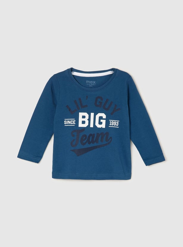 Boys Typographic Print Crew Neck T-shirt - Pack of 2